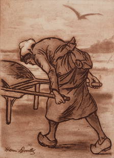 Henri Boutet - Cancalaise (E), c. 1900: Henri Boutet (1851-1919)Cancalaise, c. 1900 Etching on Verge paper.Signed on the plate lower left margin.Dimensions:+Size of the sheet: 34 x 50 cm / 13,3 x 19,6 in.+Size of the image: 22 x 16,5 cm / 8