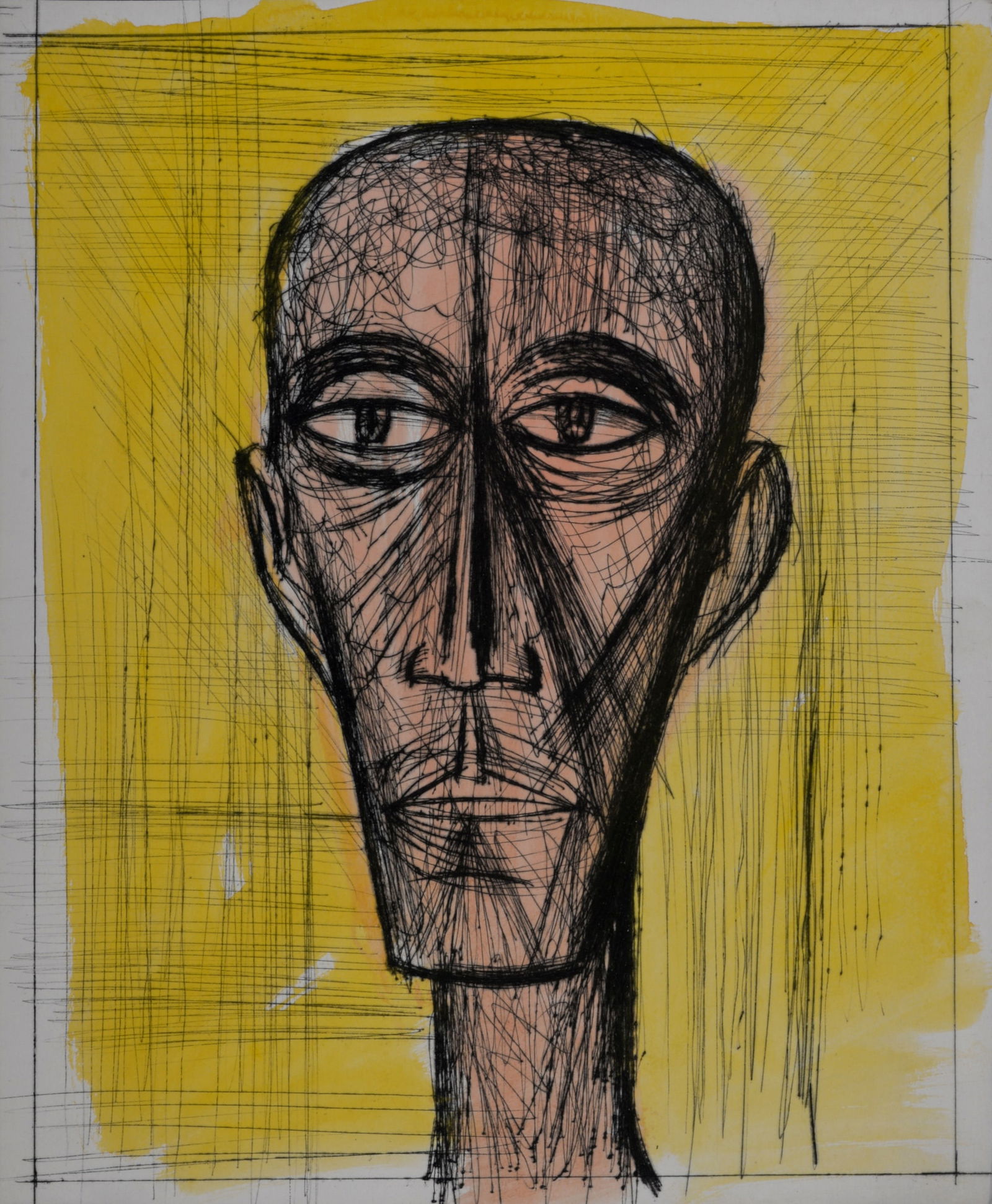 Bernard Buffet - Voyages fantastiques de Cyrano de Bergerac, 1958: Bernard BuffetVoyages fantastiques de Cyrano de Bergerac, 1958Original etching (drypoint) enhanced with watercolor on Arches paper.With Arches watermark lower left.Dimensions:+ Size of the sheet: 40.7