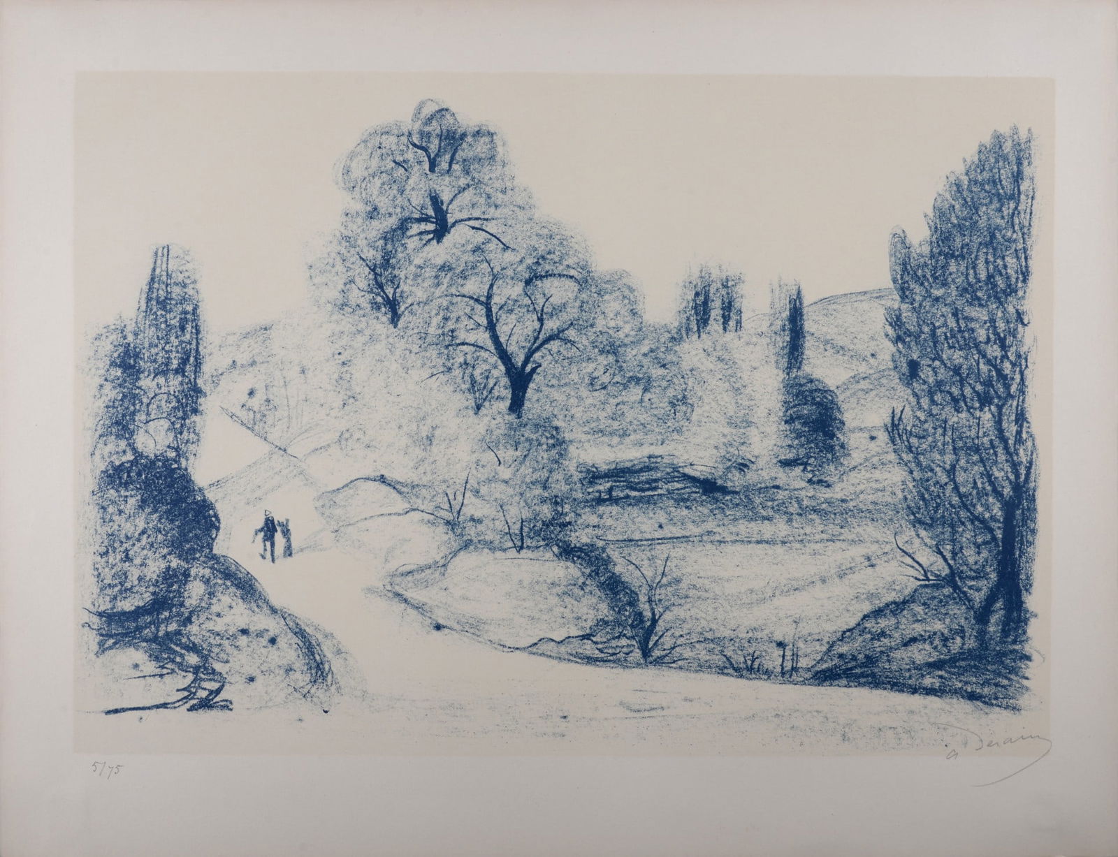 Andre Derain - Paysage Bleu, c. 1955 - Hand-signed! (1 of 6)