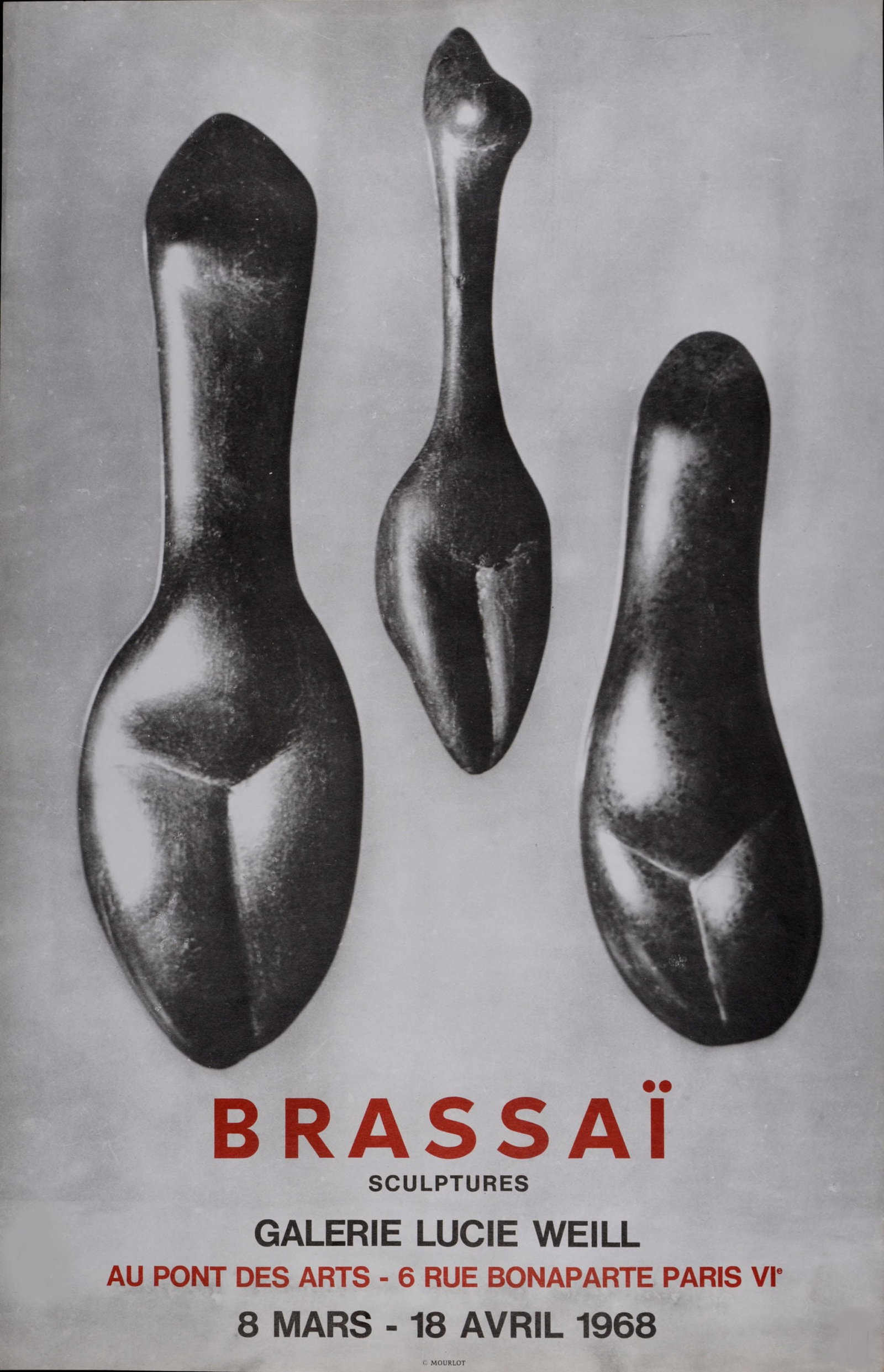 Brassai : Sculptures, 1968: Brassai (Guyla Halasz, dit 1899-1984)Sculptures, 1968Photo-lithograph poster for the exhibition of Brassai at the galerie Lucie WEILL March 8 - April 18, 1968Dimensions:+ Size of the sheet: 70 x 44,5