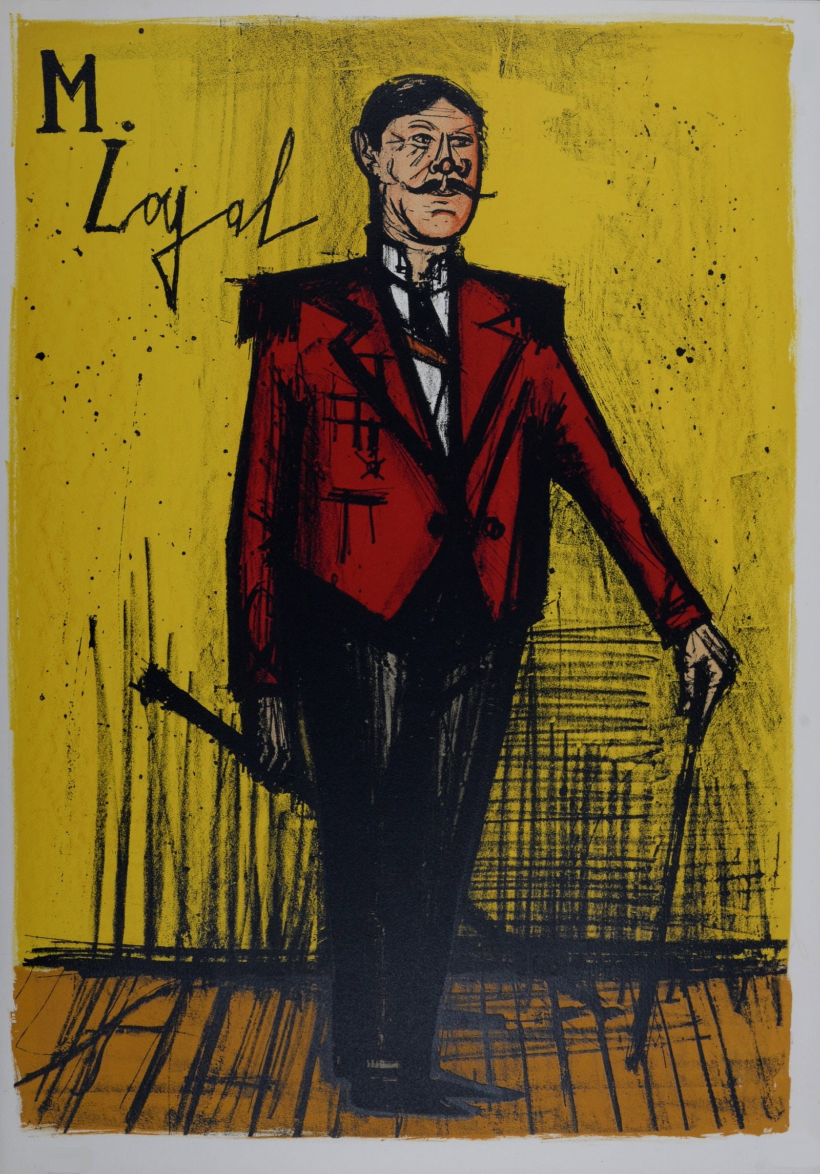 Bernard Buffet : Monsieur Loyal, 1968: Bernard Buffet (1928-1999)Monsieur Loyal, 1968Lithograph on Velin d'Arches paper.Titled in the plate upper left.Dimensions:+ Size of the sheet: 72 x 51 cm / 28,3 x 20 in.+ Size of the image: 67 x 47 c