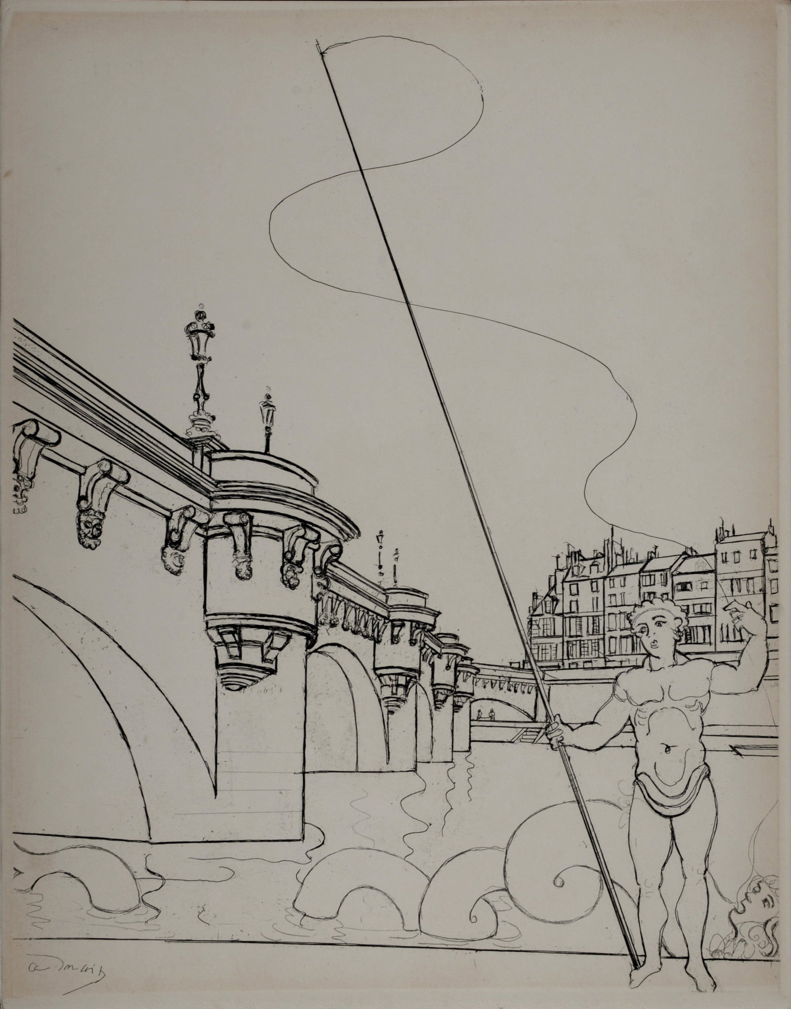 Andre Derain - Paris 1937 : Mon VIe Arrondissement (Le Pont-Neuf), 1937: Andre Derain (1880-1954)Paris 1937 : Mon VIe Arrondissement (Le Pont-Neuf), 1937Etching on Velin paper.Plate-signed lower left.Dimensions:+ Size of the sheet: 35 x 27 cm / 13.7 x 10.6 in.From a limite