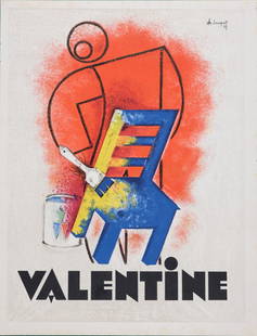 Charles Loupot - Valentine, 1931: Charles Loupot (1892-1962)Valentine, 1931Original lithograph small poster.Dimensions :+ Size of the sheet : 12,2 x 9,4 in / 31 x 23,8 cmPrinted by Edition Belles Affiches, Paris. Shipping & P