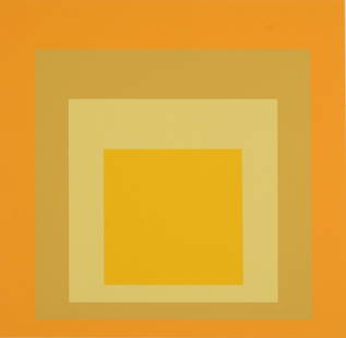 Josef Albers (After) - Homage To the Square (A), 1971: Josef Albers (After) Homage To the Square, 1971 Silkscreen on wove paper. Printed on both sides. Dimensions: + Size of the sheet: 27 x 26 cm / 10,6 x 10,2 in. + Size of the image: 22,5 x 22,5 cm /