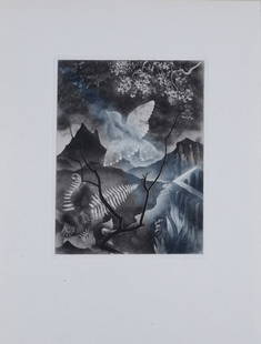 Alexandre Alexeieff : The Dove, 1928 - Hand-Signed: Alexandre Alexeieff (1901-1982) The Dove, 1928 Engraving (Mezzotint) on wove paper Signed in the plate lower left. Dimensions : + Size of the sheet : 30 x 23 cm / 11,8 x 9,1 in. Shipping & Packing: