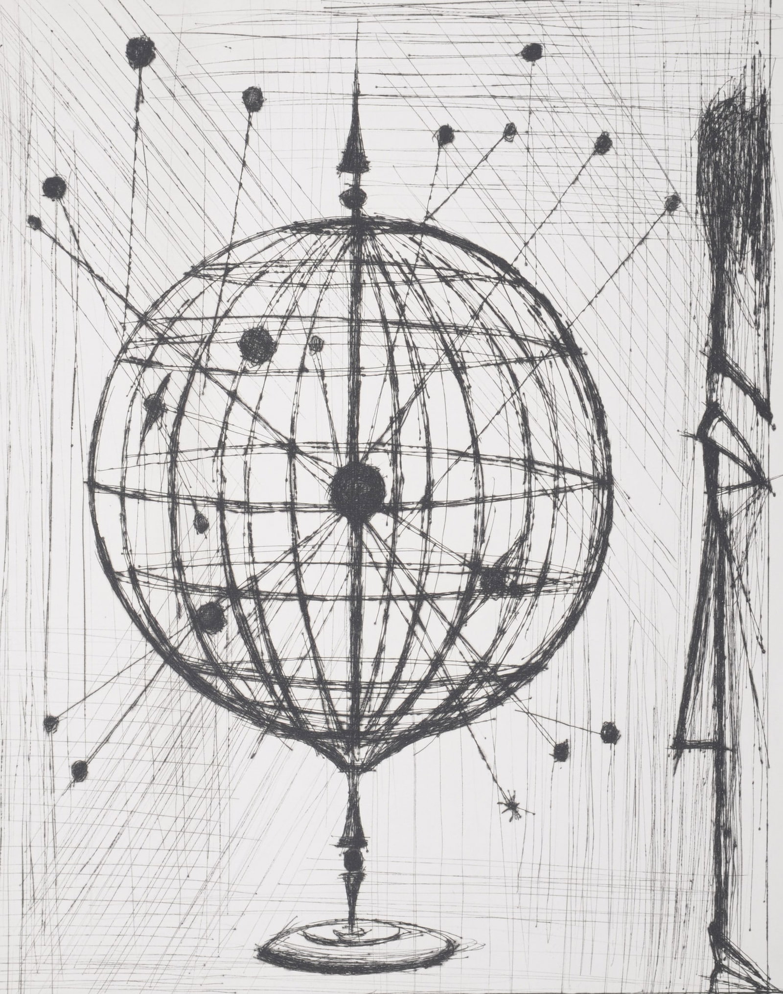 Bernard Buffet - Voyages fantastiques de Cyrano de Bergerac, 1958: Bernard Buffet (1928-1999)Voyages fantastiques de Cyrano de Bergerac, 1958 Original etching (drypoint) on Velin paper.Edition of 281.Dimensions:+ Size of the sheet: 40.7 x 32.5 cm / 16 x 12.8 in.From