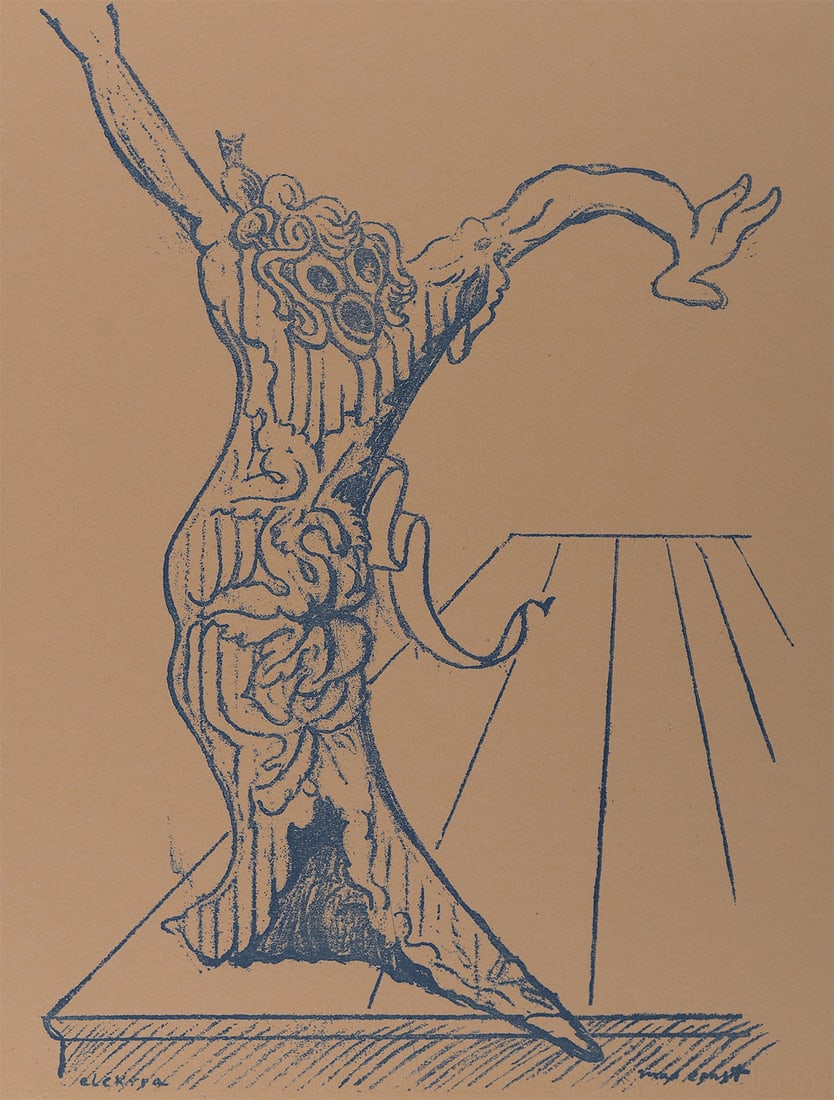 Max Ernst : Electra, 1959: Max Ernst (1891-1976)Electra, 1959Lithograph in colors on wove paper.Signed on the plate lower right.Dimensions:+ Size of the sheet: 31,5 x 24 cm / 9.4 x 12.4 in.Edition of 2 000From "Revue XXe Siecle