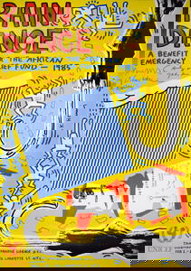 Keith Haring (with Andy Warhol, Jean Michel Basquiat, Roy Lichtenstein and Yoko Ono) : Rain Dance,