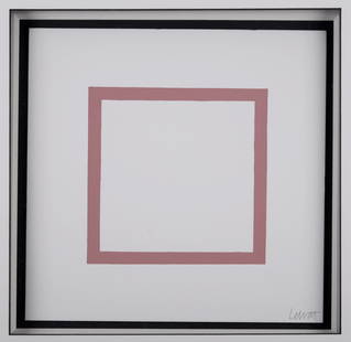 Sol LeWitt -Five Geometric Figures in Five Colors, Plate #4, 1986: Sol LeWitt (1928-2007)Five Geometric Figures in Five Colors, Plate #4, 1986One screen print in colors on wove paper. FramedHand-signed in pencil lower right.Dimensions:+ Size of the sheet: 25.4 x 25.4