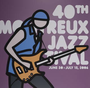 Julian Opie - Montreux Jazz Festival, 2006: Julian Opie (1956-)Montreux Jazz Festival, 2006 Original screen-print poster (original first printing), very large!Dimensions :+ Size of the sheet: 100 x 70 cm / 39.3 x 27.5 in.  Shipping & Pac