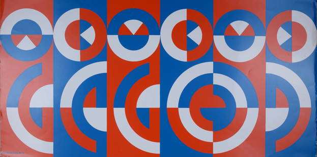 Jacques Tissinier : Patterns, 1970: Jacques Tissinier (1936-2018)Patterns, 1970Screen-print in colors on paper.Dimensions:+Size of the sheet : 38,5 x 76 cm / 15,1 x 29,9 in.Printed by LBV. Paris. Shipping & Packing: Unlike many auction