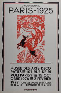 Robert Bonfils (After) - Paris 1925 - Musee des Arts Decoratifs, 1976: Robert Bonfils (After)Paris 1925 - Musee des Arts Decoratifs, 1976Lithographic poster in color for the Exhibition of Modern Decorative Arts and Industrial, Paris, reissued in 1976 by the Museum of Dec