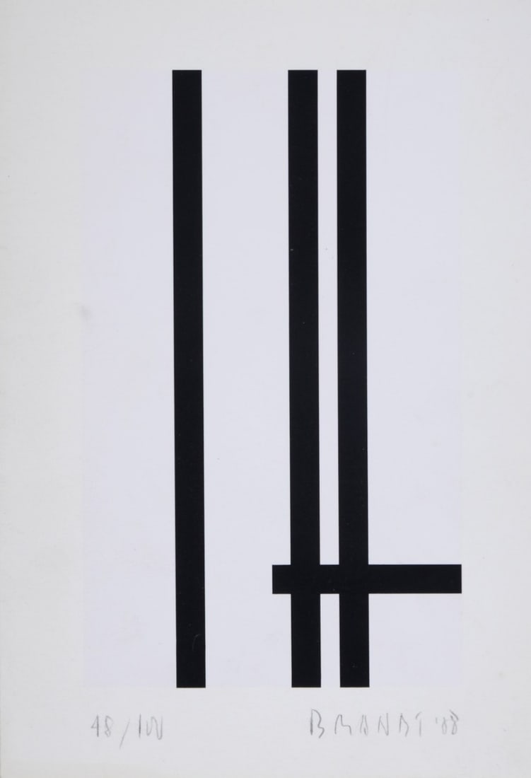 Andreas Brandt (1935-2016) : Composition abstraite #5 (Greeting card), 1988 - Hand-signed (1 of 5)