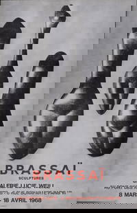 Brassai : Sculptures, 1968: Brassai (Guyla Halasz, dit 1899-1984)Sculptures, 1968Photo-lithograph poster for the exhibition of Brassai at the galerie Lucie WEILL March 8 - April 18, 1968Dimensions:+ Size of the sheet: 70 x 44,5