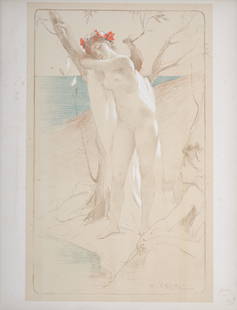 Antoine Calbet : L'Inconnue (The Unknown), 1897: Antoine Calbet (1860-1944)L'Inconnue (The Unknown), 1897Lithograph on wove paper.Signed on the plate lower right margin.L'Estampe Moderne's blind stamp on the bottom right corner.Dimensions:+Size of t