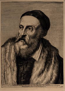 Augustin Carrache (After) - Portrait du Titien, c. 1870: Augustin Carrache (After)Portrait du Titien, c. 1870Heliogravure on Verge paper, after 1587 Augustin Carrache's etching (referenced in Bartsch #154).Charles Amand-Durand's red ink stamp on the back.Di