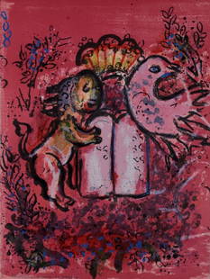 Marc Chagall : Vitraux pour Jerusalem, 1962: Marc Chagall (1887-1985)Vitraux pour Jerusalem, 1962Lithograph in colors on wove paper.Not signed.Dimensions:+ Size of the sheet: 32,5 x 24,3 cm / 12,8 × 9,6 in.Published by Andre Sauret, Monte-Carlo