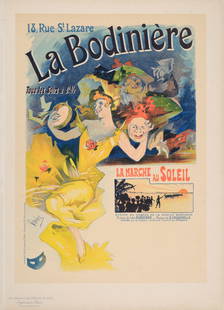 Jules Cheret : Les Maitres de L’Affiche - La Bodiniere, 1900: Jules Cheret (1836-1932)La Bodiniere, 1900Les Maitres de L’Affiche : PL. 229Lithograph on wove paper.Signed on the plate lower right margin.Dimensions :+ Size of the sheet : 39,4 x 28,7 cm / 15,5 x