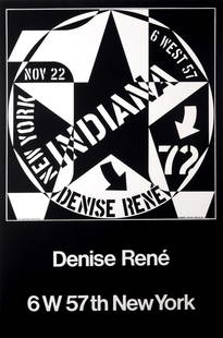 Robert Indiana : Denise Rene, 1972 - Hand-signed: Robert Indiana (1928-2018)Denise Rene, 1972Silkscreen on wove paper.Hand-signed and numbered 10/25 on the back of the sheet.Dimensions :+ Size of the sheet : 45.7 x 30.4 cm / 18 x 11.9 in.+ Size of th