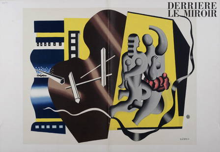 Fernand Leger - Deux Femmes, 1955: Fernand Leger (1881-1955)Deux Femmes, 1955Cover lithograph on wove paper after 1929 Fernand Leger's painting, printed on double page.Signed and dated on the plate lower right margin.Dimensions:+ Size