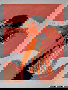 Frederic Menguy - La Mondaine, Les Angeliques, 1975: Frederic MenguyLa Mondaine, Les Angeliques, 1975Original lithograph on Velin d'Arches paper.Hand-signed lower right margin.Annotated "Suite sur Arches U / A a Z" lower left margin.Dimensions:+ Size of