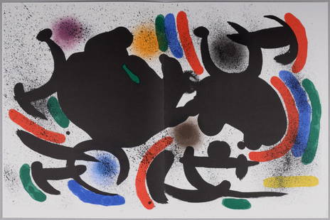 Joan Miro - Original Lithographie VII, 1972: Joan Miro (1893-1983)Original Lithographie VII, 1972Original lithograph on Velin paper, printed on a double page.Dimensions :+ Size of the sheet : 31,8 x 49,5 cm / 12,5 x 19,5 inIssued from "Joan Miro
