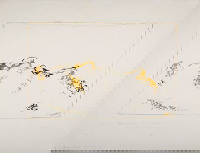 Zoran Music - Paysage italien, 1968 - Hand-signed: Zoran Music (1909-2005)Paysage italien, 1968Large original etching (drypoint) in colors on BFK Rives paperHand-signed in pencil lower right margin.Dedicated in pencil "EA pour Albert Yattah, Cordialem