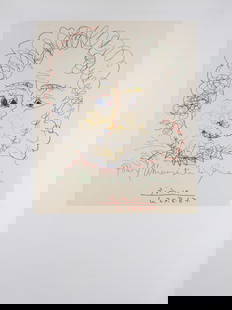 Pablo Picasso : Pour l'Universite de Geneve, 1967: Pablo Picasso (1881-1973)Pour l'Universite de Geneve, 1967Lithograph in colors on Arches paper.Signed in the plate.With Arches watermark on the right border margin.A beautiful print by Pablo Picasso !
