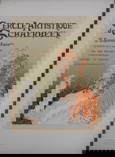 Privat-Livemont : Les Maitres de L’Affiche - Cercle Artistique de Schaerbeek, 1900: Privat-Livemont (1861-1936)Cercle Artistique de Schaerbeek, 1900Les Maitres de L’Affiche : PL. 212Signed on the plate.Dimensions :+ Size of the sheet : 39,4 x 28,7 cm / 15,5 x 11,3 in+ Size of the i