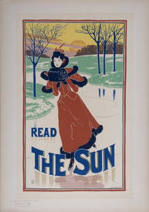Louis Rhead : Les Maitres de l'Affiche - Read The Sun, 1900: Louis Rhead (1858-1926)Read The Sun, 1900Les Maitres de L’Affiche : PL. 200Lithograph on wove paper.Signed on the plate in the lower left margin.Dimensions :+ Size of the sheet : 39,4 x 28,7 cm / 15