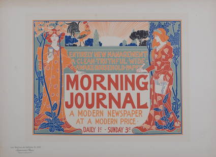 Louis Rhead : Les Maitres de L’Affiche - Morning Journal, 1900: Louis Rhead (1857-1926)Morning Journal, 1900Les Maitres de L’Affiche : PL. 220Lithograph on wove paper.Signed on the plate lower right margin.Dimensions :+ Size of the sheet : 28,7 / 39,4 cm / 11,3