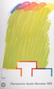 Richard Smith - Olympische Spiele Munchen 1972, 1971: Richard Smith (1931–2016)Olympische Spiele Munchen 1972, 1971Lithograph with collage in colors on wove paper, "mounted" on two papers.Hand-signed and dated in pencil upper left.Numbered 38/280 in pe