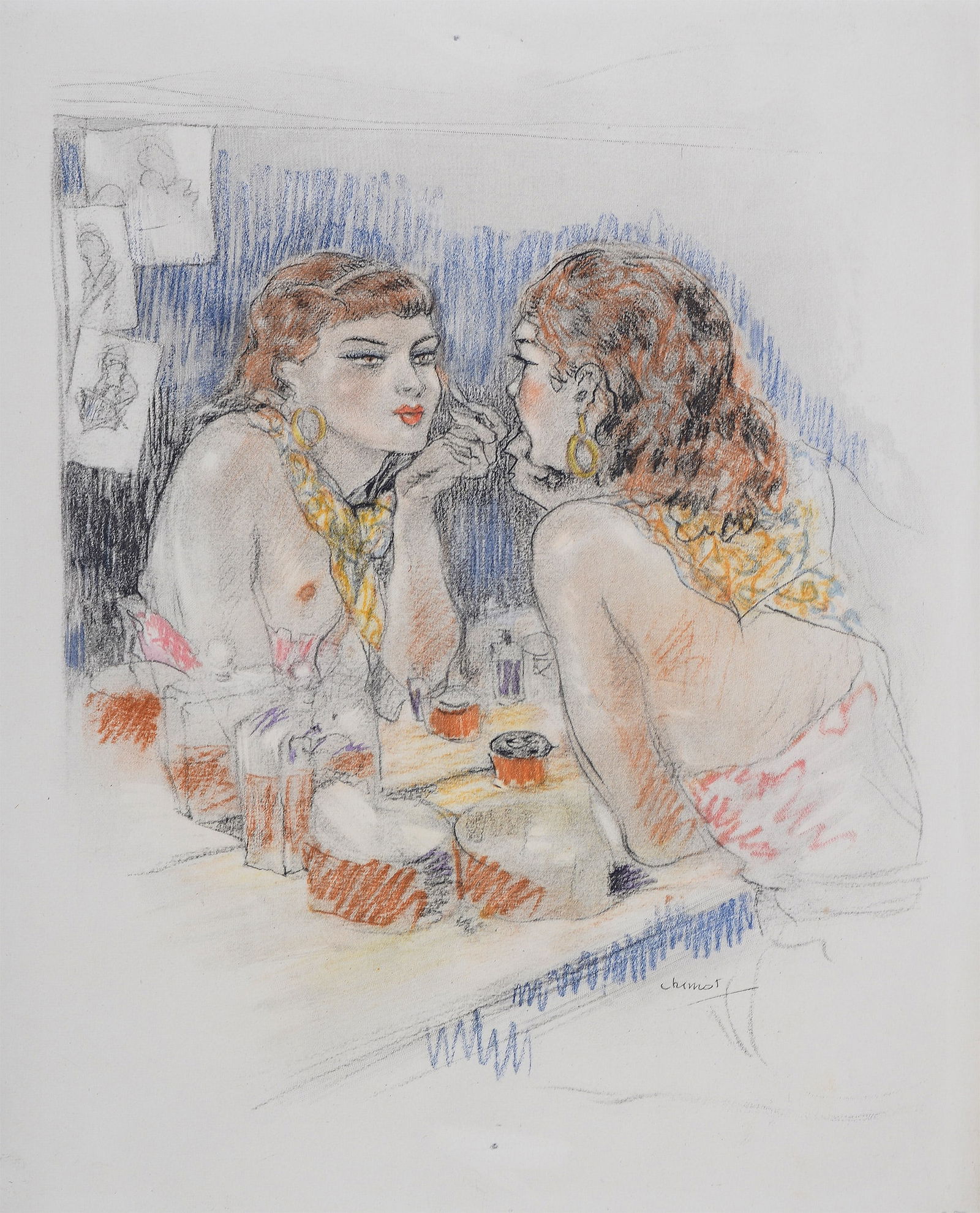 Edouard Chimot : Colette, l'Envers du Music-Hall, 1937: Edouard Chimot (1880-1959)Colette, l'Envers du Music-Hall, 1937Lithograph in colors on Velin paper.Dimensions:+ Size of the sheet : 28,5 x 22,5 cm / 11,2 x 8,8 inLimited edition of 300 proofs. Shippin