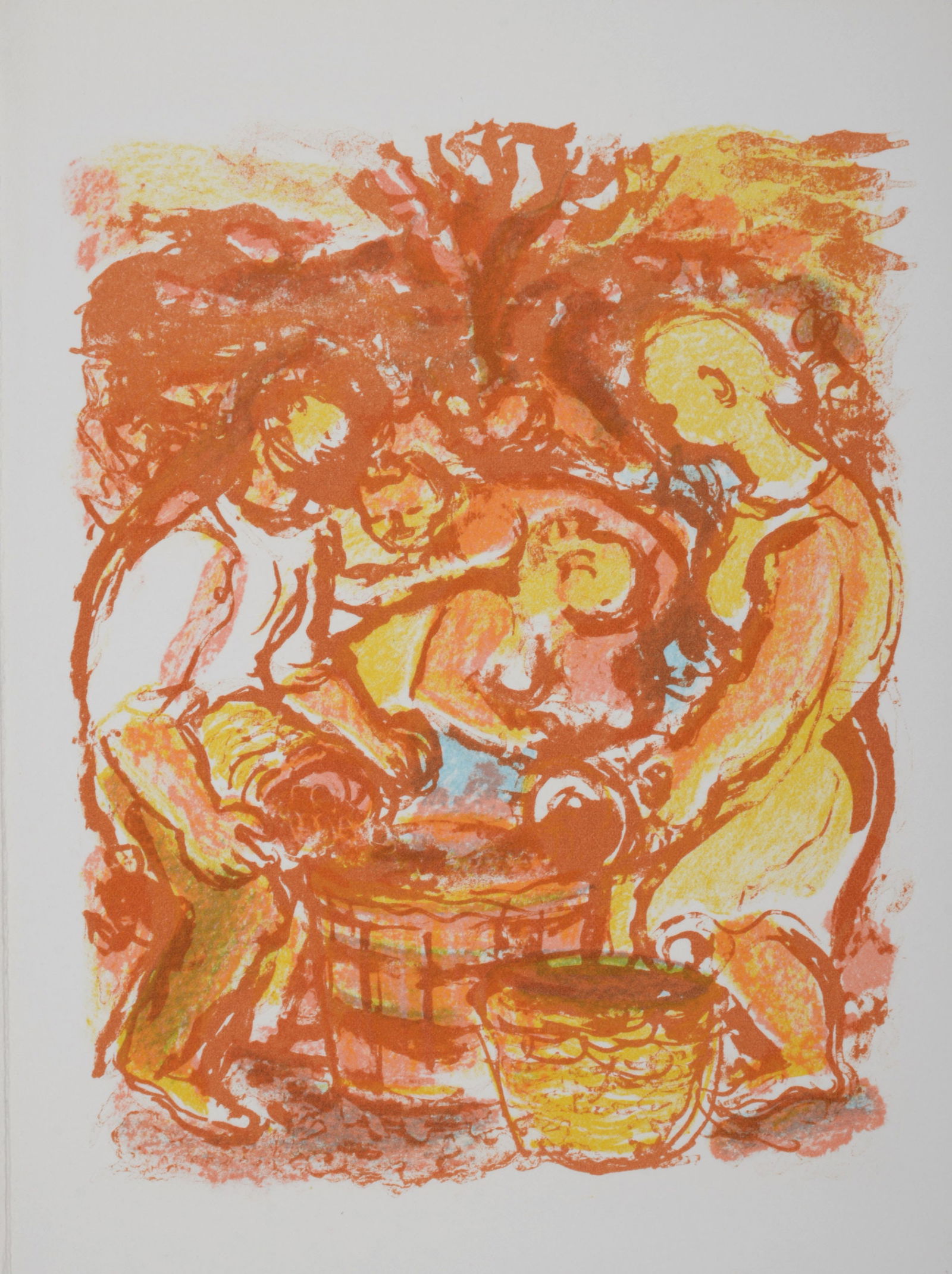 Maurice Savin : Greeting card, 1973: Maurice Savin (1894-1973)Greeting card, 1973Original lithograph on vellum paperDimensions:+ Size of the card : 24 x 17,5 cm / 9,4 x 6,8 in.+ Size of card opened : 24 x 35 cm / 9,4 x 13,7 in. Shipping