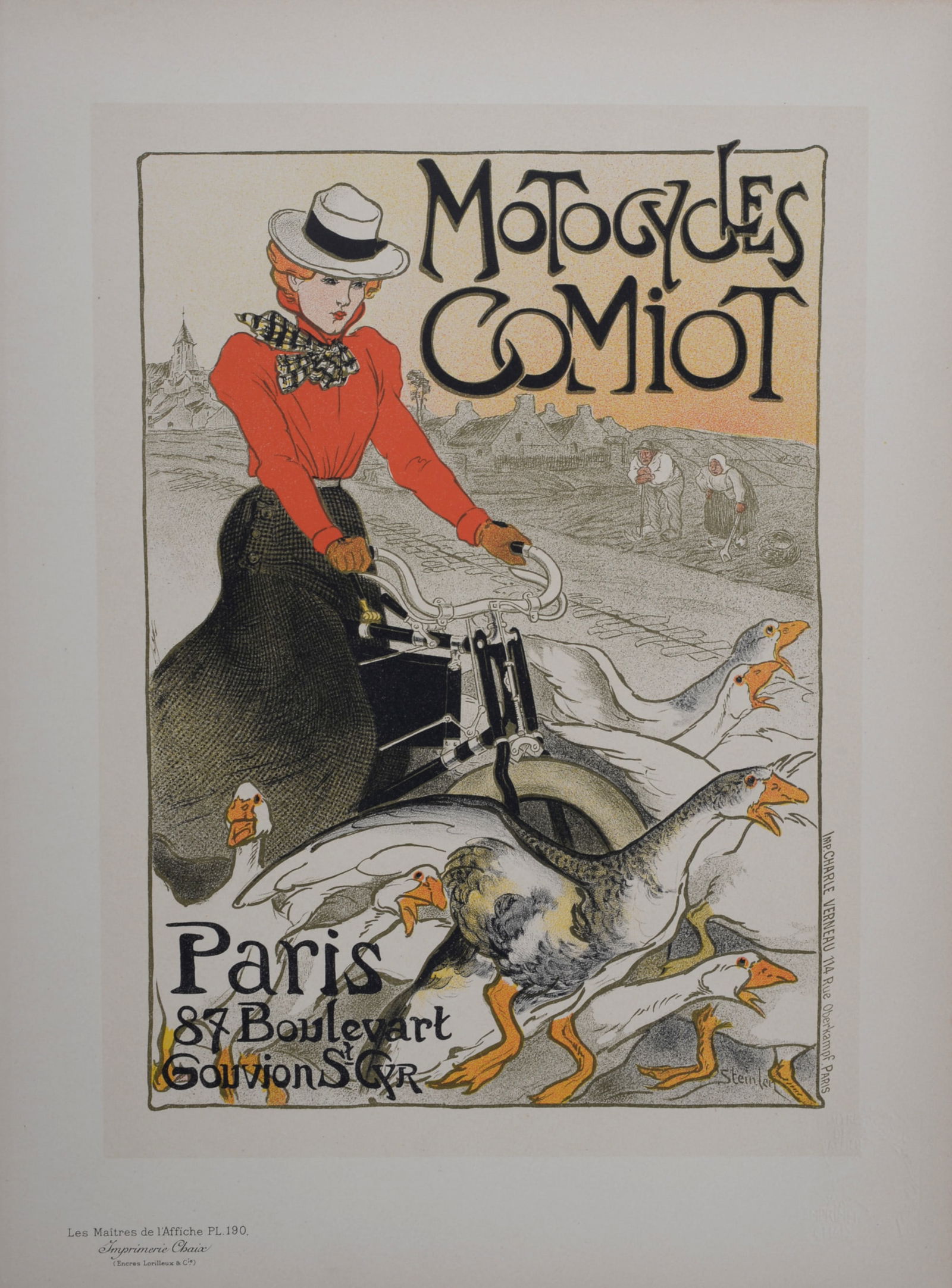 T. A. Steinlen : Les Maitres de l'Affiche - Motorcycles Comiot, 1899 (1 of 6)