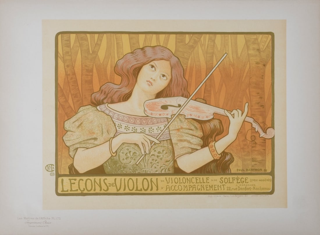 Paul Berthon : Les Maitres de l'Affiche - Lecons de Violon, 1899 (1 of 5)