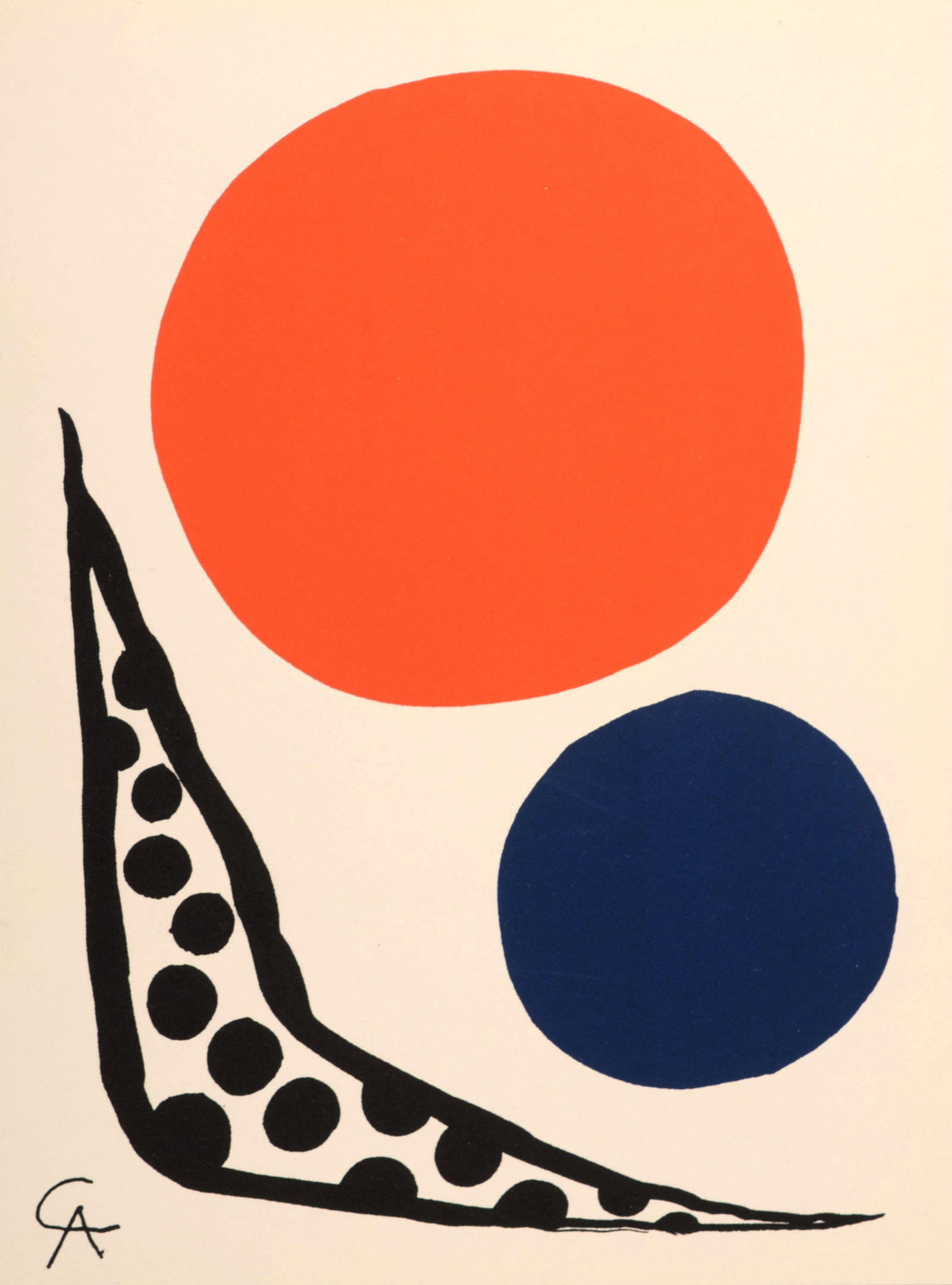 Alexander Calder - Composition, 1965: Alexander Calder (1898-1976)Composition, 1965Lithograph on wove paper.Edition of 2000.Plate-signed lower left margin.Dimensions:+ Size of the sheet: 29,5 x 21 cm / 11,6 × 8,3 inPrinted on the back as