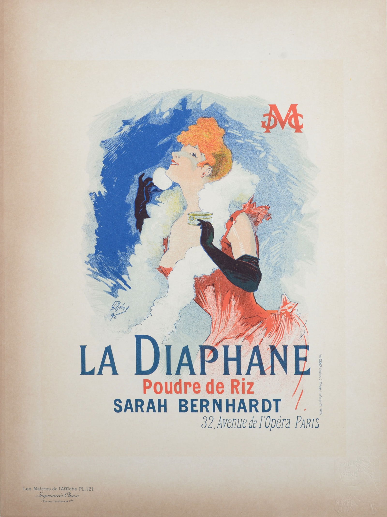 Jules Cheret : Les Maitres de L’Affiche - La Diaphane, 1898: Jules Cheret (1836-1932)La Diaphane, 1898Les Maitres de L’Affiche : PL. 121Lithograph on wove paper.Signed on the plate lower right margin.Dimensions :+ Size of the sheet : 39,4 x 28,7 cm / 15,5 x 1