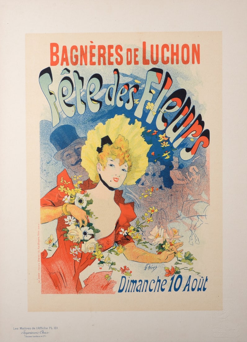 Jules Cheret - Les Maitres de L’Affiche : Fete des Fleurs, 1898: Jules Cheret (1836-1932)Fete des Fleurs, 1898Les Maitres de L’Affiche : PL. 101Lithograph on wove paper.Signed on the plate lower right margin.Dimensions :+ Size of the sheet : 39,4 x 28,7 cm / 15,5