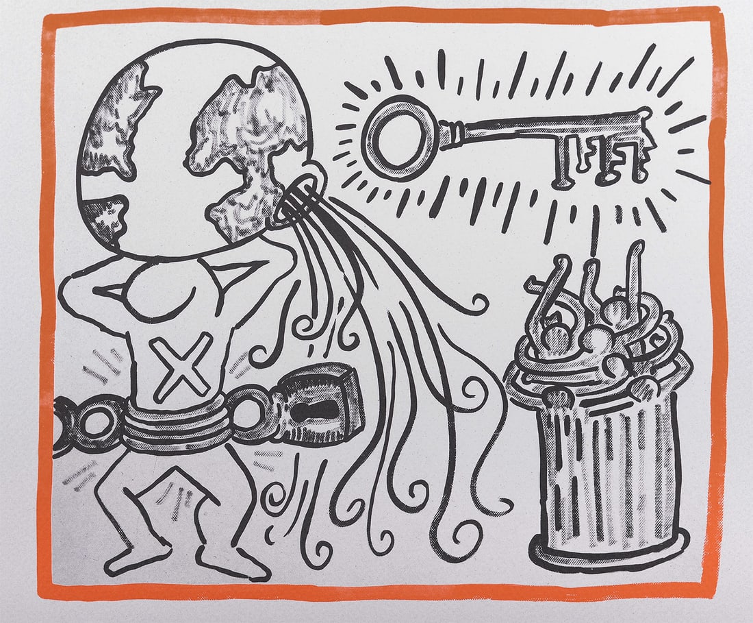 Keith Haring - Against all Odds : Untitled, 1990: Keith Haring (1958-1990)Untitled, 1990Original lithograph on acid-free Rivoli paper.The edition consists of 2500 hardcover copies.The plate itself is unsigned and not numbered.Dimensions:+ Size of the