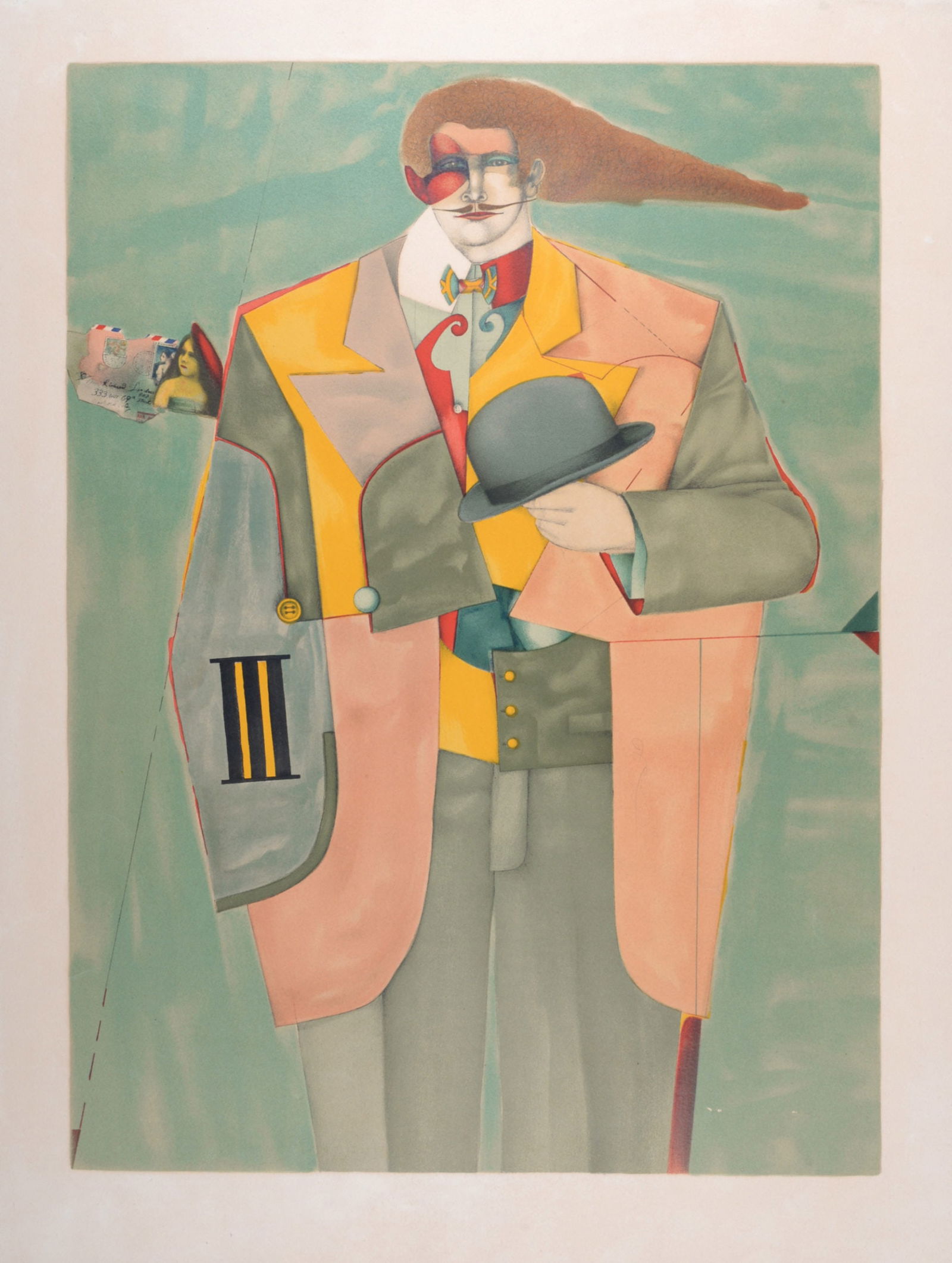 Richard Lindner : A Letter from New-York, 1975: Richard Lindner (1901-1978)A Letter from New-York, 1975Lithograph in colors on Arches paperDimensions :+ Size of the sheet : 61 x 45,7 cm / 24 x 18 in.+ Size of the image : 53 x 38,5 cm / 20.8 x 15.1