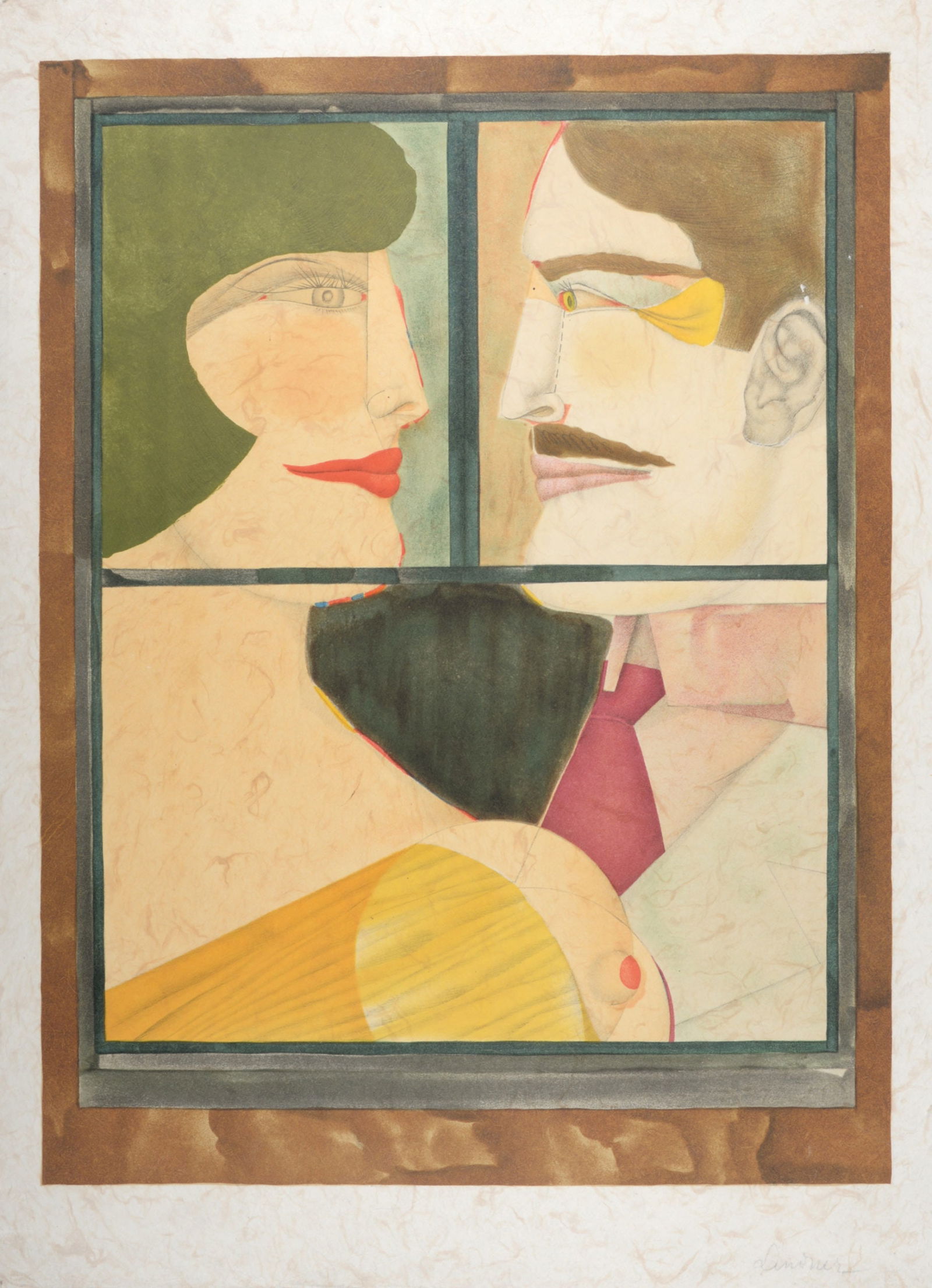 Richard Lindner - Washington Holiday, 1975 - Hand-signed: Richard Lindner (1901-1978)Washington Holiday, 1975Lithograph in colors on Japon paper.Hand-signed in pencil lower right.Dimensions :+ Size of the sheet : 63,5 x 46,8 cm / 25 x 18.4 in.+ Size of the i