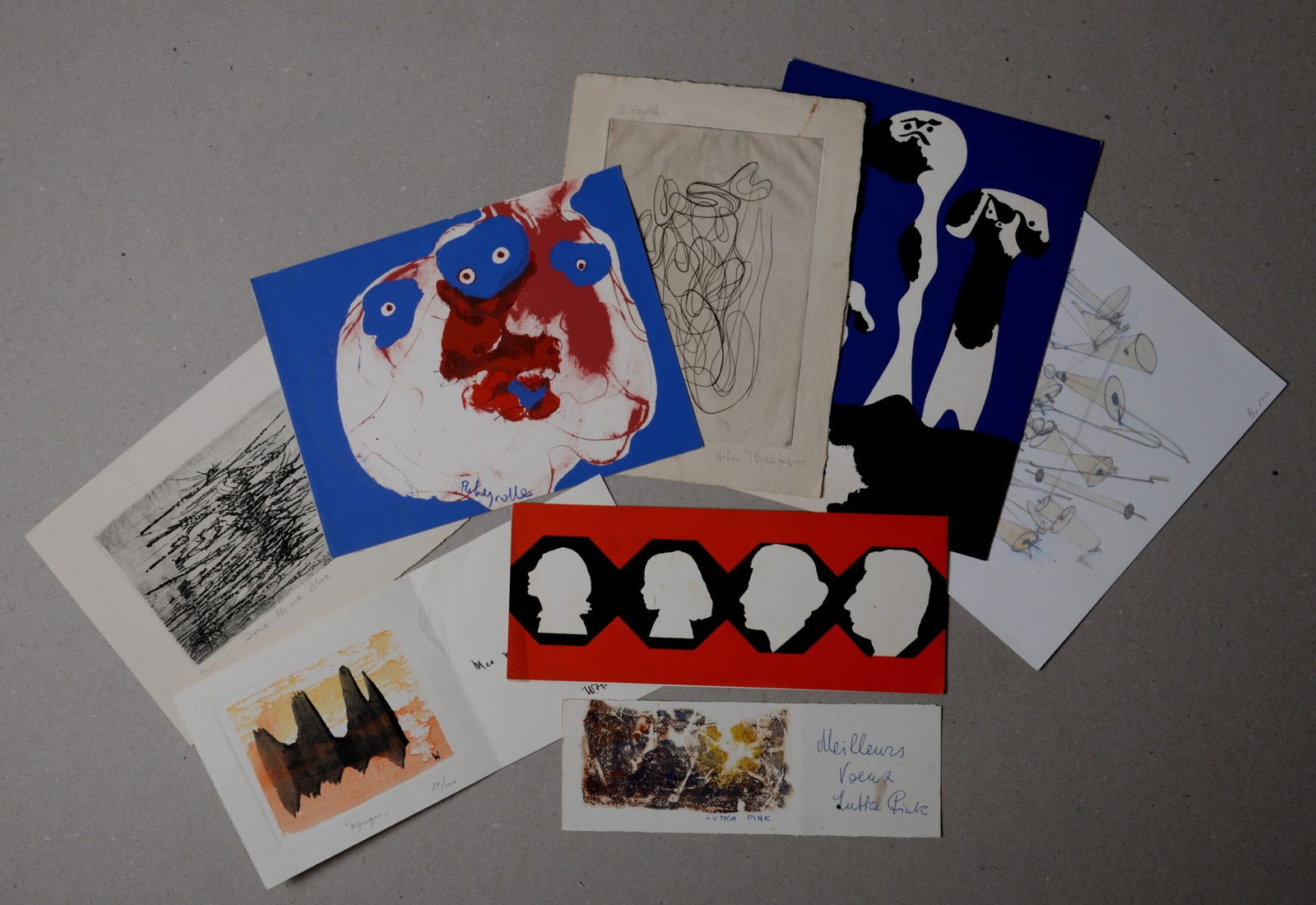 Paul Rebeyrolle, Joan Miro, Bernard Moninot, Lutka Pink, Helen Phillips and Willy Anthoons : Set of (1 of 6)