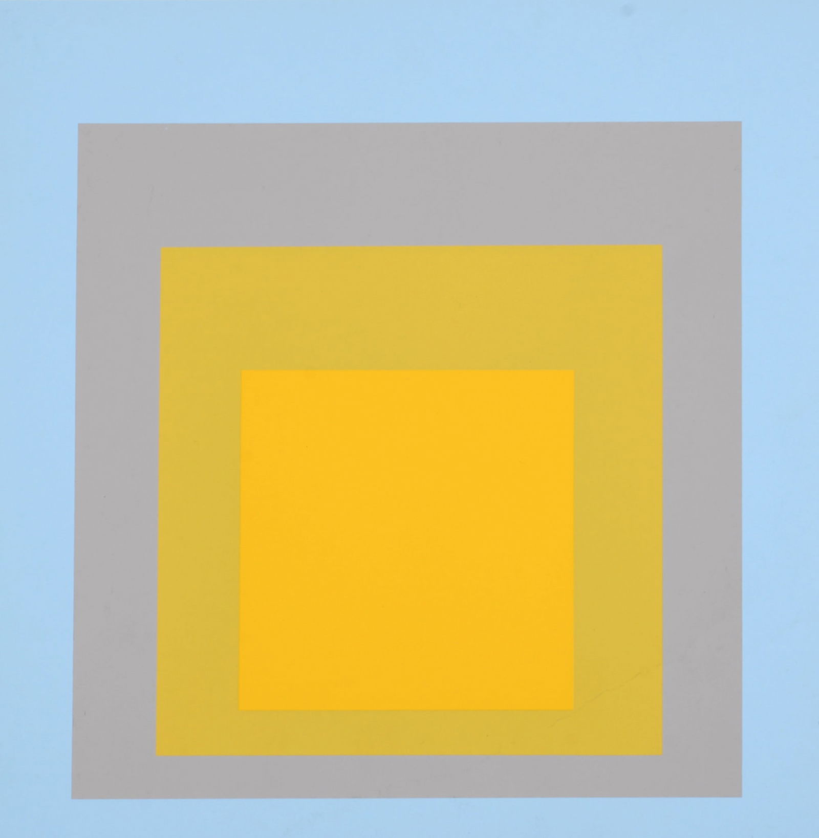 Josef Albers (After) - Homage To the Square (F), 1971: Josef Albers (After)Homage To the Square, 1971Silkscreen on wove paper.Printed on both sides.Dimensions:+ Size of the sheet: 27 x 26 cm / 10,6 x 10,2 in.+ Size of the image: 22,5 x 22,5 cm / 8,8 x 8,8