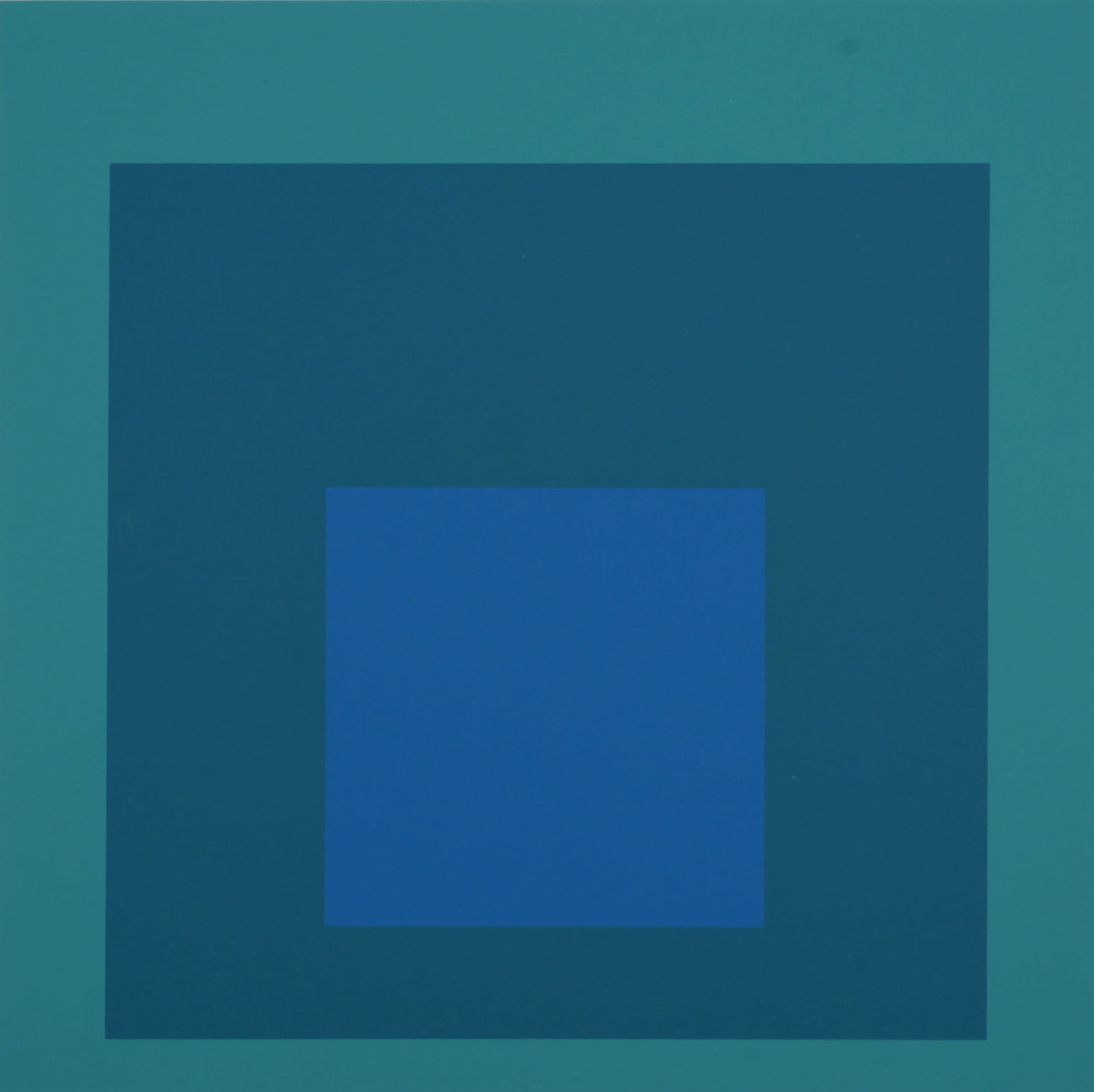 Josef Albers (After) - Homage To the Square (E), 1971: Josef Albers (After)Homage To the Square, 1971Silkscreen on wove paper.Printed on both sides.Dimensions:+ Size of the sheet: 27 x 26 cm / 10,6 x 10,2 in.+ Size of the image: 22,5 x 22,5 cm / 8,8 x 8,8