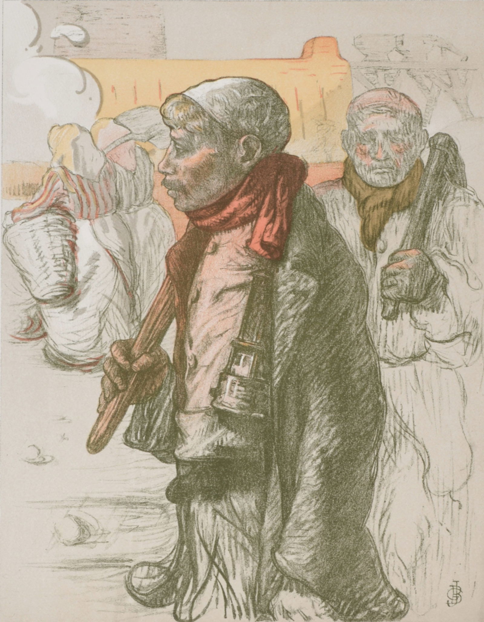 Jules Gustave Besson - L'Estampe Moderne : Au pays noir, 1897: Jules Gustave Besson (1868-1942) Au pays noir, 1897 Lithograph on wove paper. Signed on the plate lower right margin. L'Estampe Moderne's blind stamp on the bottom right corner. Dimensions: +Size