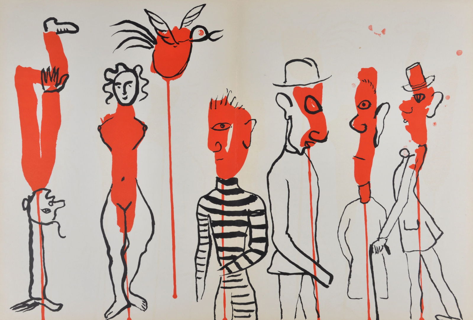Alexander Calder : Criminel au milieu, 1966: Alexander Calder (1898-1976)Criminel au milieu, 1966Lithograph in colors printed on a double pageDimensions:+Size of the sheet: 38 x 56 cm / 15 x 22 cmFrom "Derriere le Miroir" Art issue n°156Printed