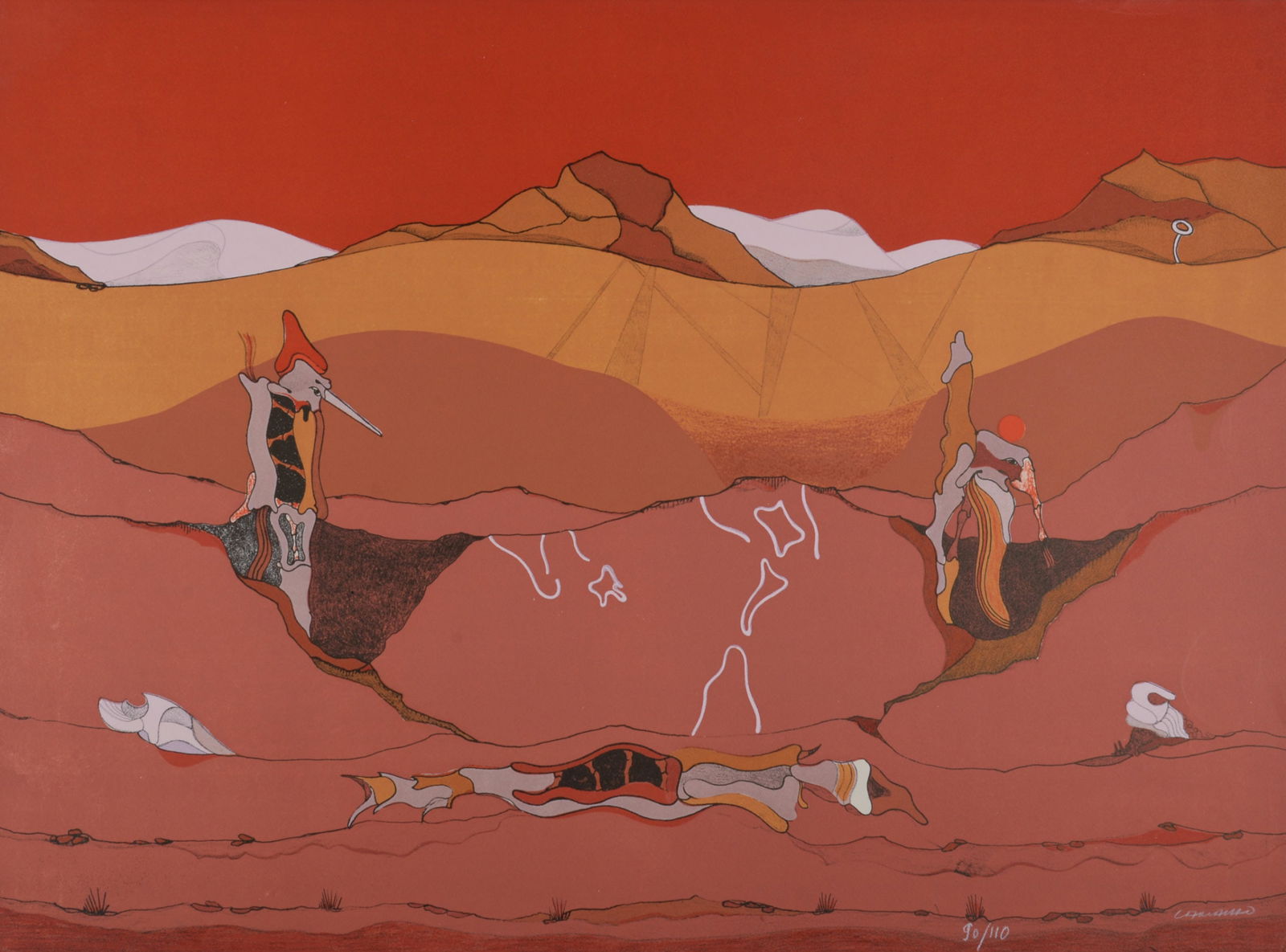 Jorge Camacho : Nazca, 1986 - Hand-signed (1 of 8)