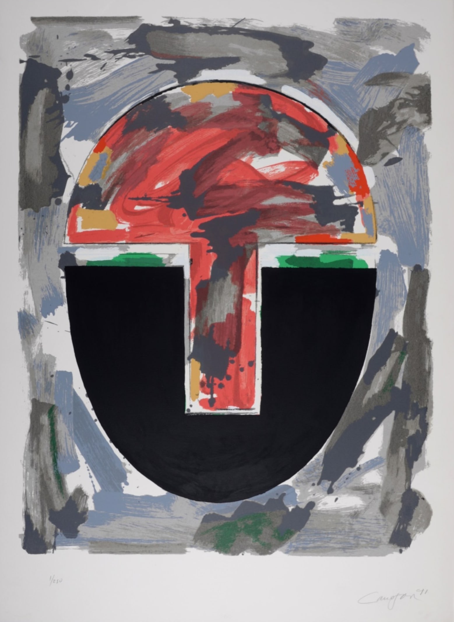 Rafael Canogar : Composition, 1992 - Hand-signed (1 of 7)