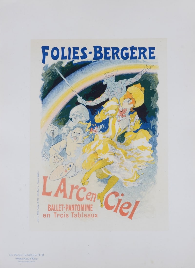 Jules Cheret : Les Maitres de l'Affiche - L'Arc-en-ciel, 1896: Jules Cheret (1836-1932)L'Arc-en-ciel, 1896Les Maitres de L’Affiche : PL. 21Lithograph on Japan paper.Signed on the plate lower right margin.Dimensions :+ Size of the sheet : 39,4 x 28,7 cm / 15,5 x